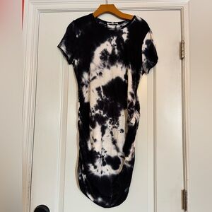 ANTISTAR Black and White Tie-Dye Dress. Size Large.